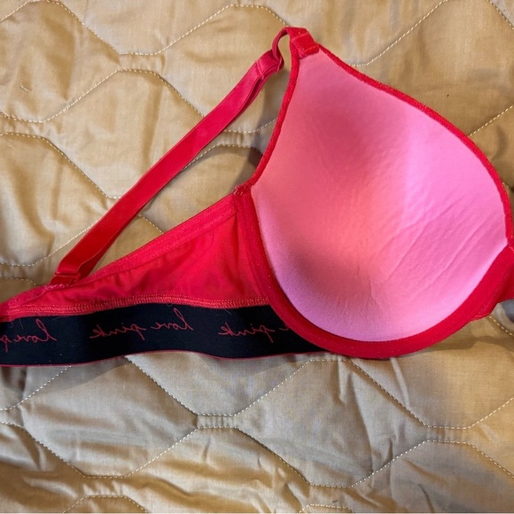 Victoria’s Secret PINK Push-Up Bra 36D Red Underwire Adjustable Wear Everywhere - Picture 6 of 12